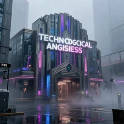 Technological Anguish, wet, rain, wetcore, cyberpunk, Art-deco, volumetric lighting, volumetric fog, rtx, Weta Digital, 8k