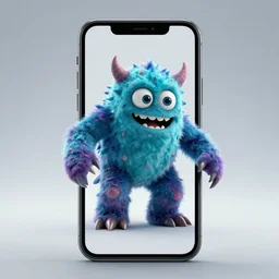 a photo of a monster coming out of a cellphone screen,