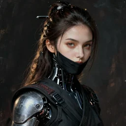 a portrait of a cyborg ninja by vitaly bulgarov,