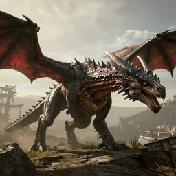 Film still of the Ender Dragon, from Red Dead Redemption 2 (2018 video game)