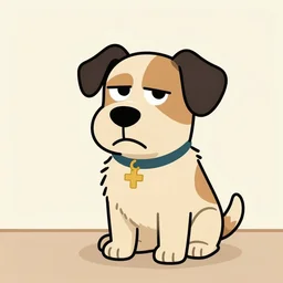 eastern european cartoon strip of a miserable unlucky dog