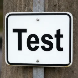 a sign that says Test