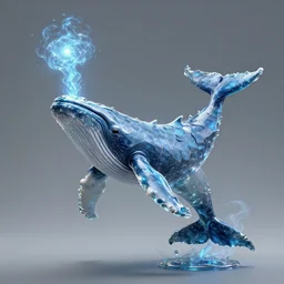 a portrait of whale magician in glass armor releasing spell, full height, moving forward, concept art, trending on artstation, highly detailed, intricate, sharp focus, digital art, 8 k