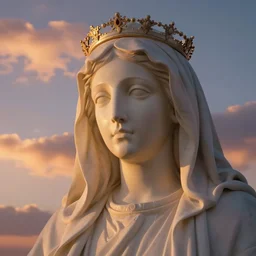 photo of sunset clouds look like shape of virgin mary face