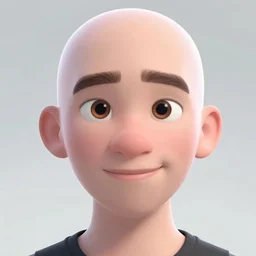 pixar sci - fi movie still close - up portrait photo of bald white young man wearing a black v - neck shirt, black ray - bans, black fedora, large nose : : on sidewalk in sf, smiling, facing the camera : : by greg rutkowski, wlop, rossdraws, artgerm, weta, marvel, unreal engine, bright morning, gq magazine cover, : :