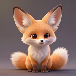 high quality character portrait of a tiny fennec fox character, disney style, zootopia, highly detailed render, fur