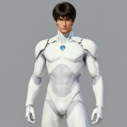 full character of a handsome futuristic superhero in white clothes, character design, painting by gaston bussiere, katsuya terada, nc wyeth, greg rutkowski, craig mullins, vermeer, frank frazetta, mucha, tom of finland, trending on artstation, jeffery catherine jones, rule of thirds, intrincared!!!