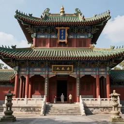 an ancient chinese temple by paolo eleuteri serpieri and tomer hanuka and chesley bonestell and daniel merriam and tomokazu matsuyama, unreal engine, high resolution render, featured on artstation, octane, 8 k, highly intricate details, vivid colors