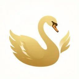 iconic vector logo, perfect symmetry, golden ratio of a swan, use of negative space, high quality, 3 0 0 dpi, 4 k