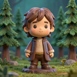 tribute sculpture of elijah wood as frodo, cartoonish cute, pine trees, magical atmosphere, trending on artstation, 3 0 mm, by noah bradley trending on artstation, deviantart, high detail, stylized portrait