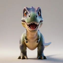 a portrait of a dinosaur, octane renderer, symmetrical central composition, very cartoon, lens focus, extreme detailed, by anton fadeev