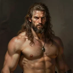 portrait of a barbarian Nathan Fillion, muscular, wild, upper body, D&D, fantasy, intricate, cinematic lighting, highly detailed, digital painting, artstation, concept art, smooth, sharp focus, illustration, art by Hajime Sorayama