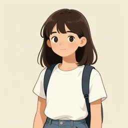 an illustration of a teenager girl in the style of eva furnari