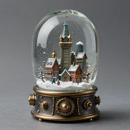 a steampunk snowglobe with a city inside by Dan Mumford, Brian Edward Miller, Michael Kaluta and Cyril Rolando