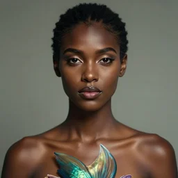 ( ( ( portrait of mermaid ) ) ), zoom, rule of thirds, intricate, brown skin, attractive, symmetrical!!, makeup, loreal, maybelline, sephora, loreal, artstation, art by greg rutkowski and gonzalo ordonez arias, and artgerm, filmic, vsco, moody, gotham, concept art, digital painting, depth of field, cg society, elegant, model