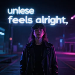 unless it feels alright,, cyberwave, neon, cinematic,