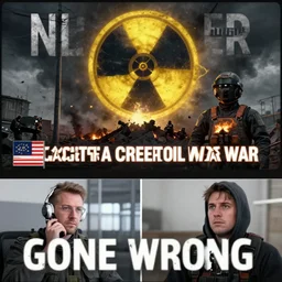 the thumbnail of the YouTube video: reacting to nuclear war (gone wrong)