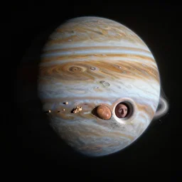 mercury crashing into Jupiter, 4k render
