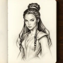 milt kahl sketch of victoria justice with tendrils as princess padme from star wars episode 3