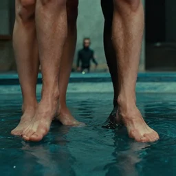 last legs, water caustics, film still from the movie directed by denis villeneuve and david cronenberg with art direction by and salvador dali and bernie wrightson, close up
