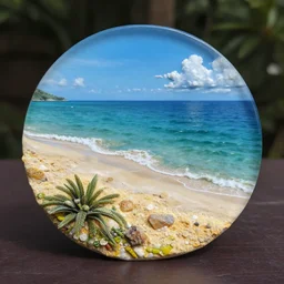 a Resin artwork of a beach