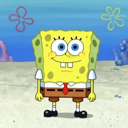 spongebob on the beach