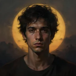 A new dawn from the darkness, male portrait, mental health, psychology, Concept Art, Detailed, a masterpiece by Victor Moscoso