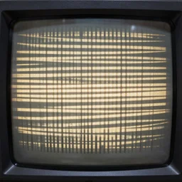 extreme closeup of crt television, individual pixels, warm glow