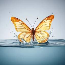 a splash of water in the form of batter butterfly