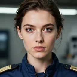 closeup portrait of a female auto tech pilot, depth of field, zeiss lens, detailed, symmetrical, centered, fashion photoshoot, by Annie Leibovitz and Steve McCurry, David Lazar, Jimmy Nelsson, Breathtaking, 8k resolution, extremely detailed, beautiful, establishing shot, artistic, hyperrealistic, beautiful face, octane render
