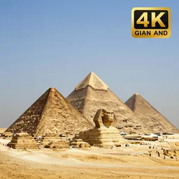the pyramids of giza depicted as monuments in hong kong, photography, award winning, 4 k