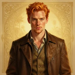 Christina Hendricks as a ruggedly handsome hero staring into the camera, golden hour, intricate, elegant, highly detailed, centered, digital painting, artstation, concept art, smooth, sharp focus, illustration, artgerm, donato giancola, Joseph Christian Leyendecker, WLOP, Boris Vallejo, Artgerm