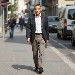 mr. bean walks down a street on a sunny day by felice casorati