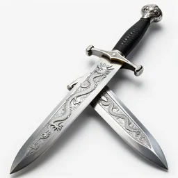 fine intricate dragon engraving on the blade of a sword, ellen jewett