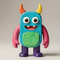 a really colorful wood monster