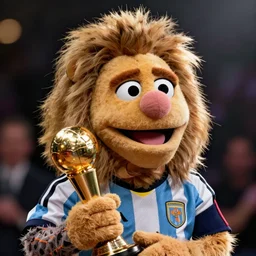 Lionel Messi as a muppet character