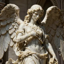 intricate detail of angel of death, highly detailed, hollow marble, shadows, octane render, marble texture, high detail, warm lighting, volumetric, godrays, vivid, neo - gothic, gothic, character concept design