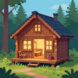 cozy cabin : : 1 bit art