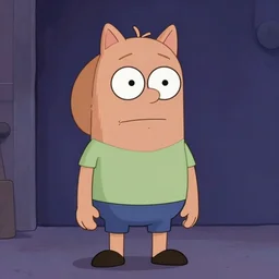 phineas and ferb with a round head in cartoon style