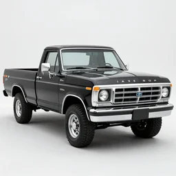 Photorealistic 1979 black ford f100 flareside pickup truck