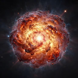 generated illustration of the explosion of a supernova g 2 6 1. 9 + 5. 5, highly detailed