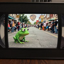 pepe frog in the frame of film, long shot, filming, high quality, hd, 4 k, vhs, cinematic, warner, hbo, cinema frame, screenshot