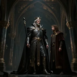 King David with his friend Jonathan, dark fantasy, sistine chapel vault style, artstation trending, octane render, realistic, dark ambient light
