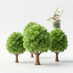 money does grow on trees, photorealistic,