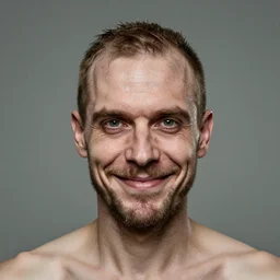 portrait of an extremely greasy haired creepy dutch man, creepy smile, oval shaped head, very weak and fading facial hair, awful and patchy facial hair, light brown undercut hairstyle, oily skin, canon eos r 3, f / 1. 4, iso 2 0 0, 1 / 1 6 0 s, 8 k, raw, unedited, symmetrical balance, wide angle
