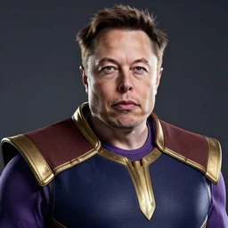 a full character portrait of elon musk as thanos, the pixar adaptation, hyper detailed, digital art, trending in artstation, cinematic lighting, studio quality, smooth render, unreal engine 5 rendered, octane rendered