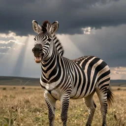 a happy, laughing zebra. art by william russell flint