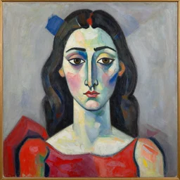 a portrait painting by Picasso, vivid colours, oil on canvas