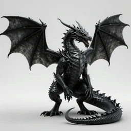 black dragon, realistic, highly detailed, concept art, full body