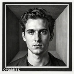 impossible inside - out portrait by m. c. escher
